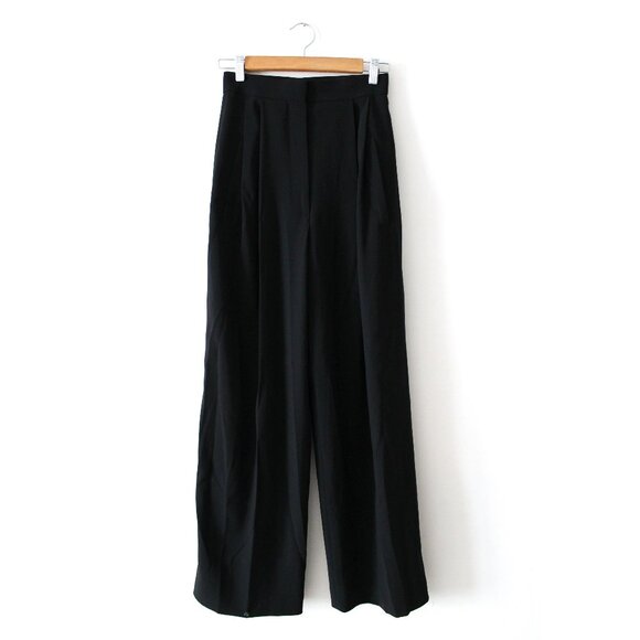 CHICJOC High-Waisted Tapered Wide-Leg Pants 28" / Size 34 / Black - Picture 3 of 9